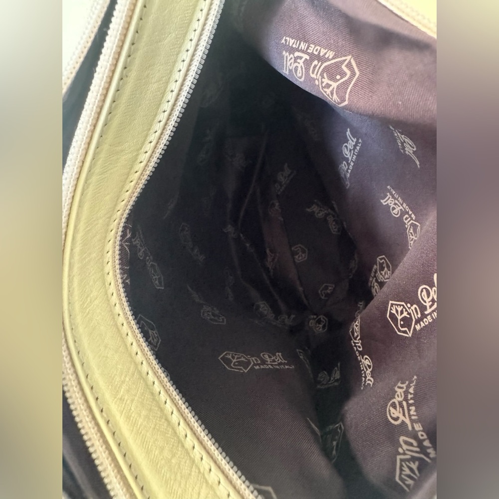 Valentina |Color light Yellow Authentic Italian Purse large dual pocket - Picture 13 of 14